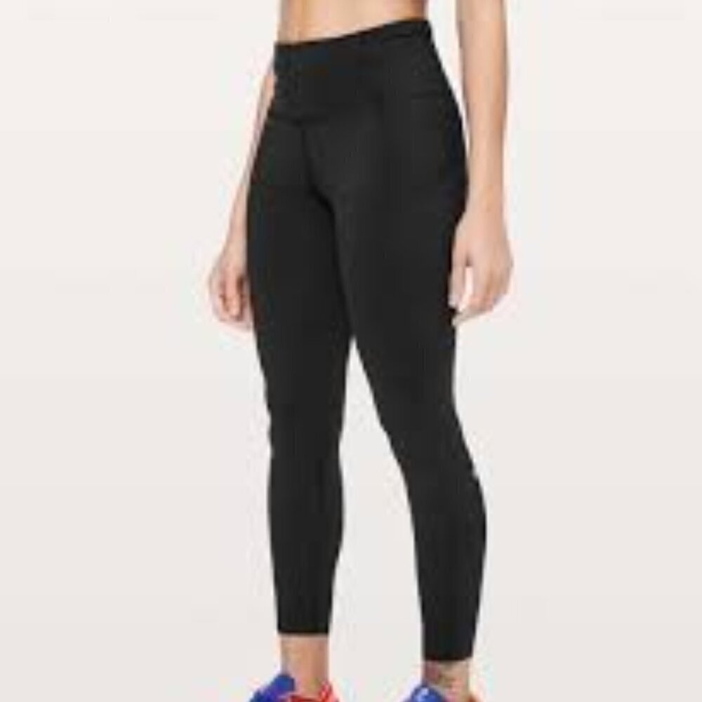 Lululemon Fast & Free 7/8 Tight II *Non-Reflective Nulux 25" Black 8